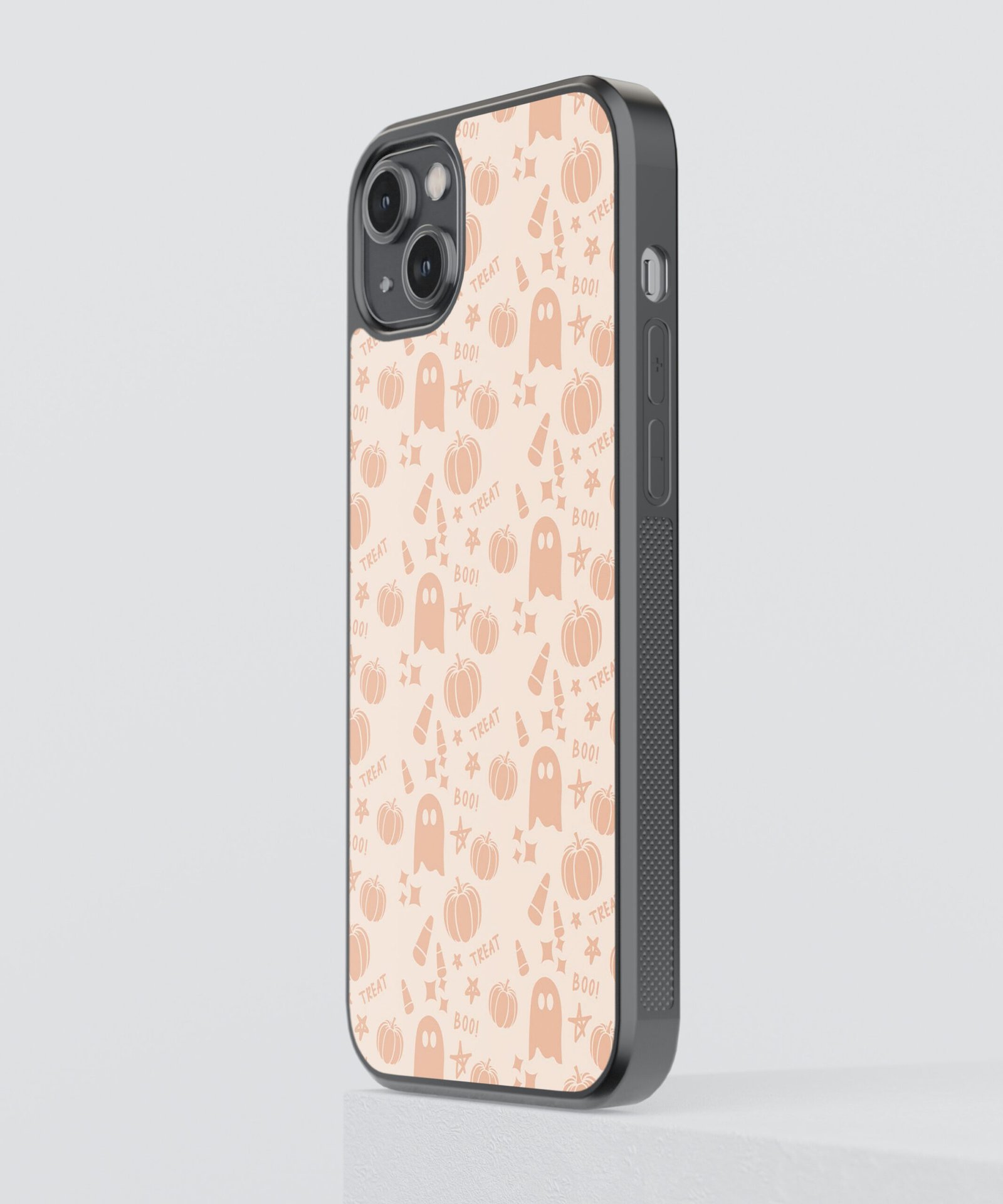 pumpkin-boo-metal-case-cover-for-iphone-14-Plus-05 Pumpkin Boo Metal Case Cover for iPhone 14 Plus Side View