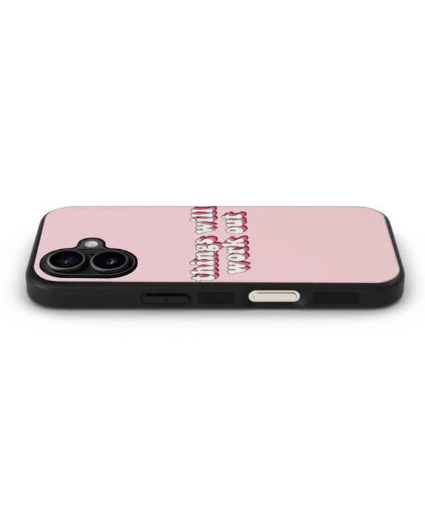 Quote Pop Metal Case Cover for iPhone 16 Plus – Side View