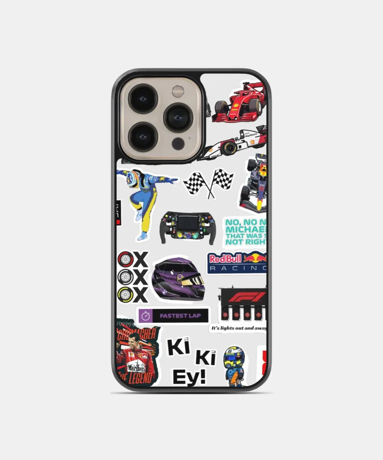 Race Collage Metal Case Cover for iPhone 16 – Main View