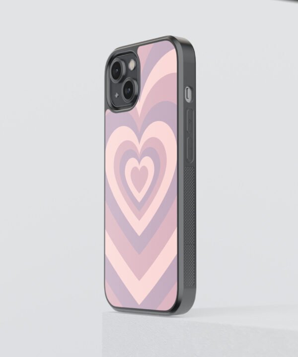 Retro Hearts Metal Case Cover for iPhone 14 Side View