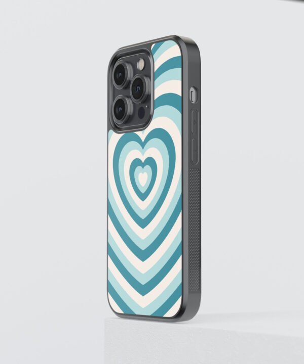 Retro Heart Metal Case Cover for iPhone 15 Pro – Side View