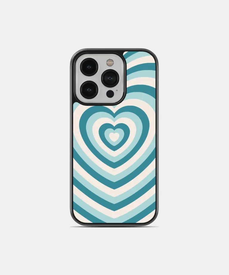 Retro Hearts Metal Case Cover for iPhone 15 Pro