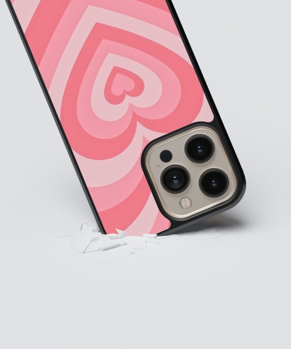 Retro Hearts Metal Case Cover for iPhone 15 Pro Max – Dropping View