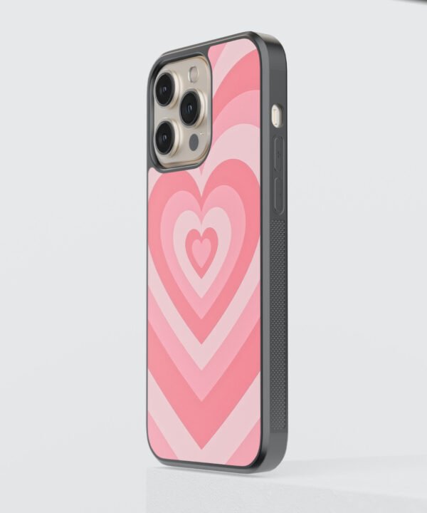 Retro Hearts Metal Case Cover for iPhone 15 Pro Max – Side View