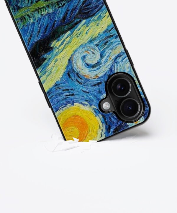 Starry Night Metal Case Cover for iPhone 16 – Dropping View