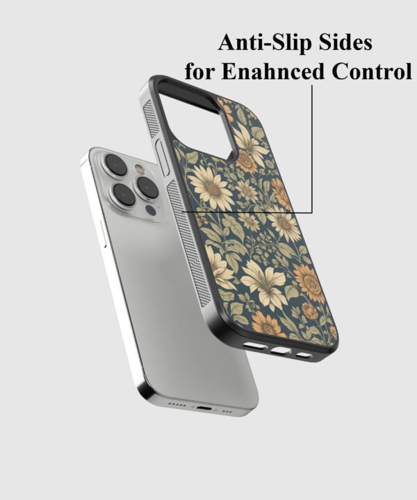 Vintage Floral Metal Case Cover for iPhone 15 Pro – Feature 2 View