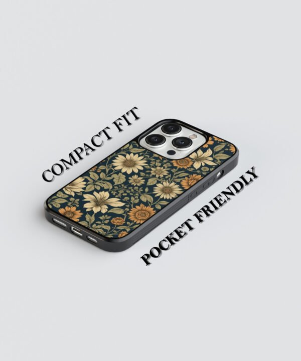 Vintage Floral Metal Case Cover for iPhone 15 Pro – Feature 1 View