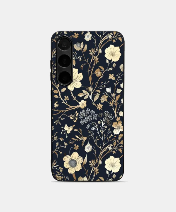 Vintage Floral Metal Case Cover for Samsung Galaxy S24 Main View