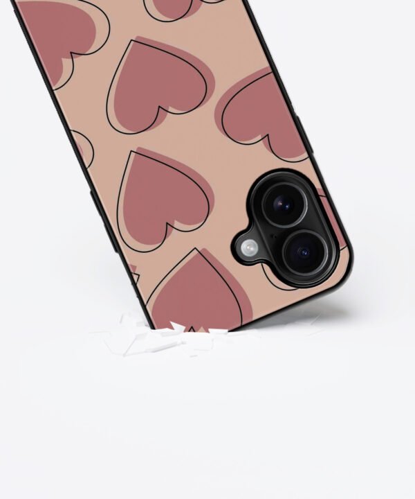 Vintage Heartbeat Metal Case Cover for iPhone 16 – Dropping View