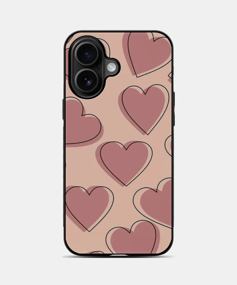 Vintage Heartbeat Metal Case Cover for iPhone 16 – Main View