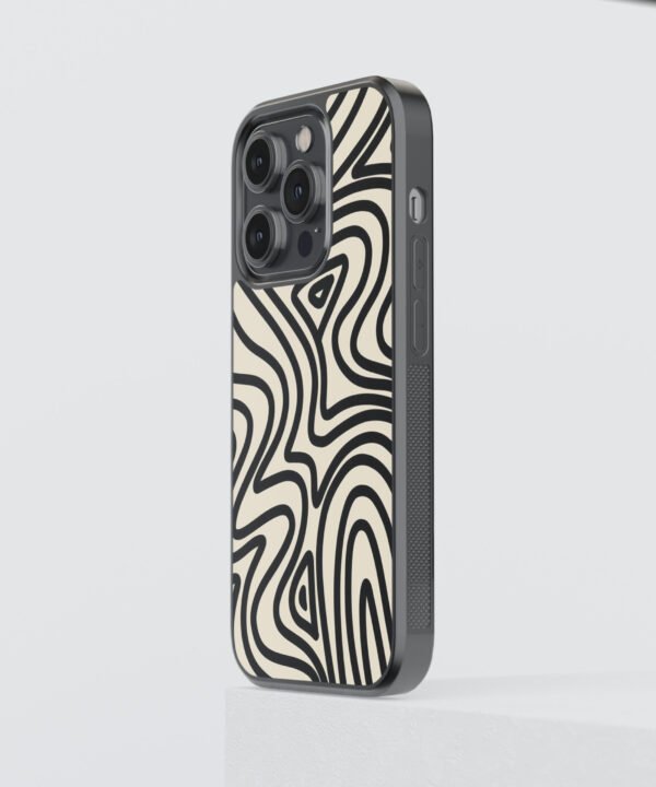 Wavy Pattern Metal Case Cover for iPhone 13 Pro Side View