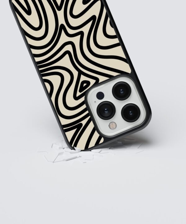 Wavy Pattern Metal Case Cover for iPhone 13 Pro Dropping View