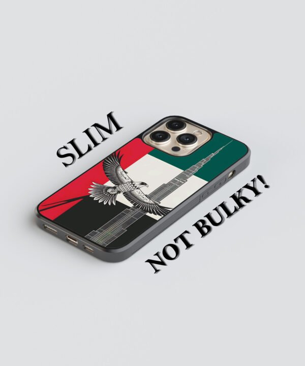 Wings Over Burj Metal Case Cover for iPhone 16 Pro Max – Feature 1 View