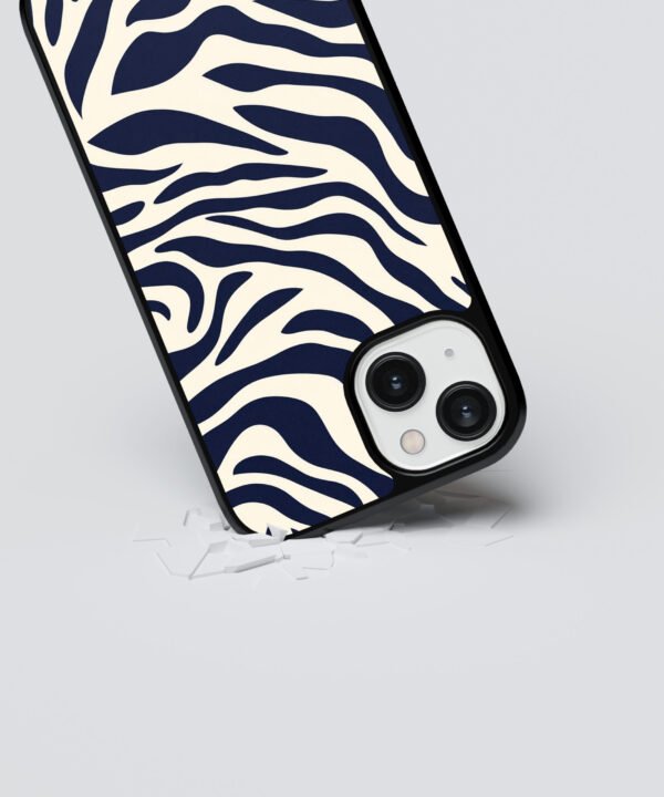 Zebra Vibes Metal Case Cover for iPhone 14 Dropping View