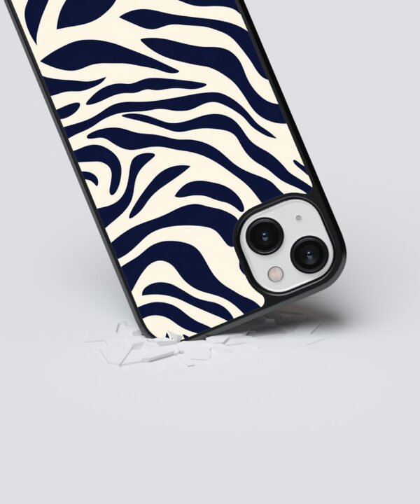 Zebra Vibes Metal Case Cover for iPhone 14 Plus Dropping View