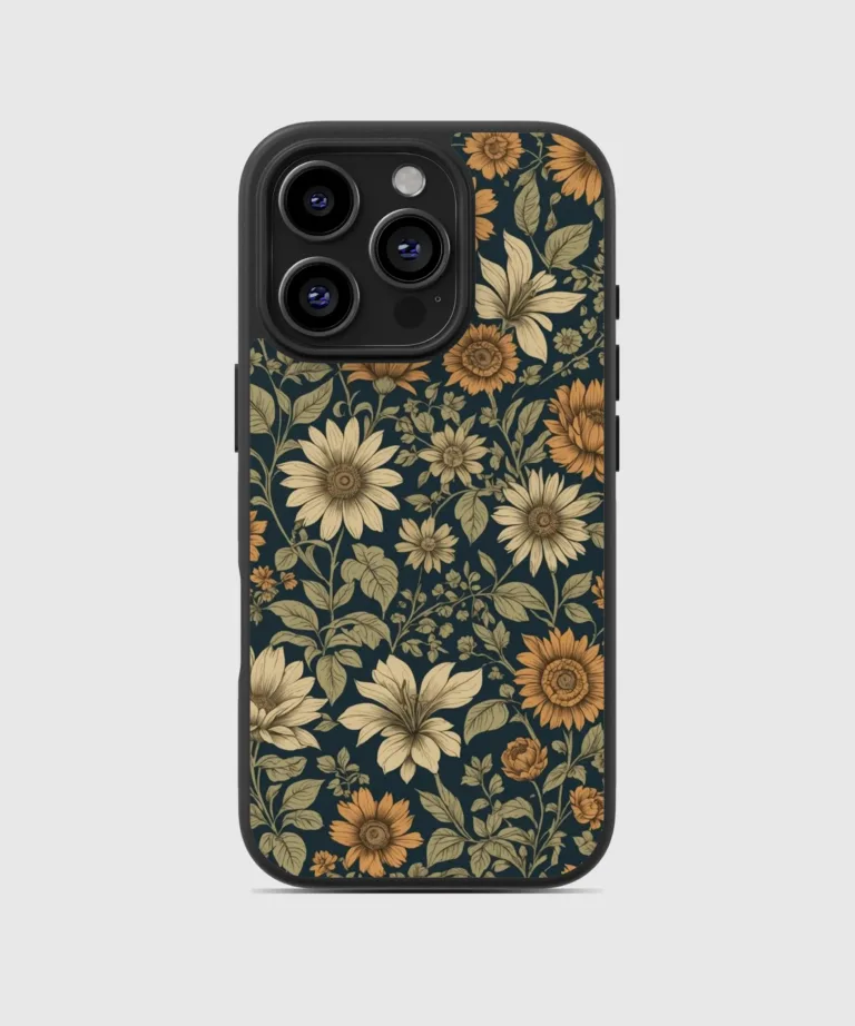 Vintage Floral Magsafe Case Cover for iPhone 16 Pro