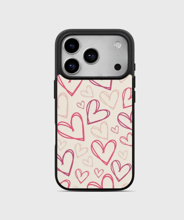 Outline Hearts Magsafe Case Cover for iPhone 17 Pro Max