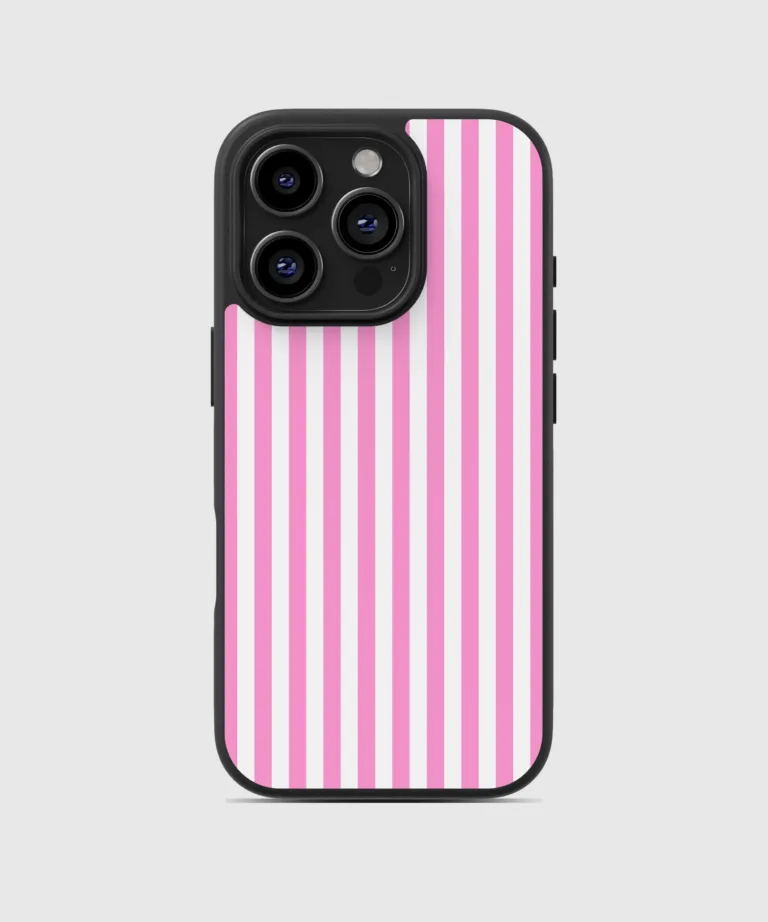 Pink Stripe Magsafe Case Cover for iPhone 16 Pro Max