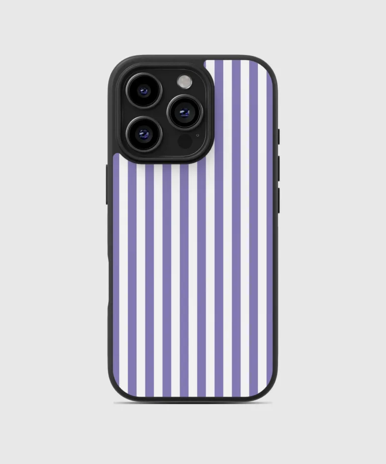 Lavender Stripe Magsafe Case Cover for iPhone 16 Pro Max