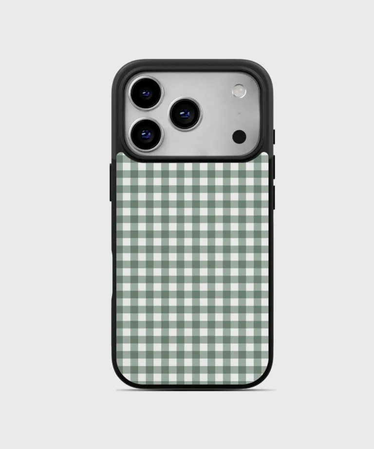 Green Gingham Magsafe Case Cover for iPhone 17 Pro Max