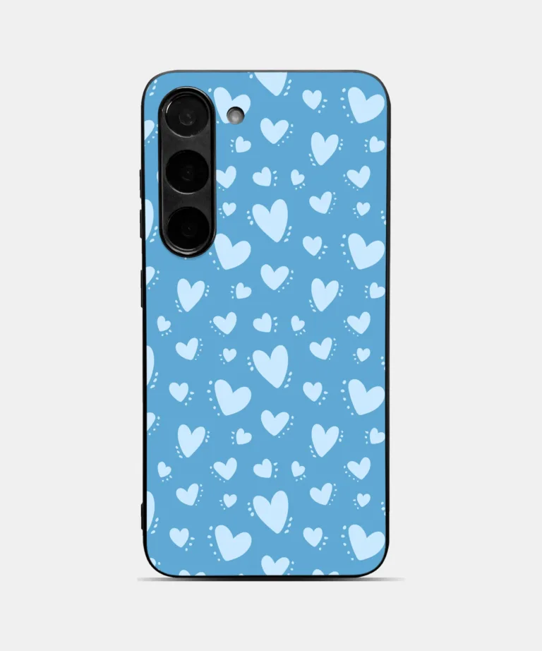 Blue Hearts Metal Case Cover for Samsung Galaxy S24 FE
