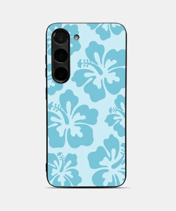Aqua Hibiscus Metal Case Cover for Samsung Galaxy A56