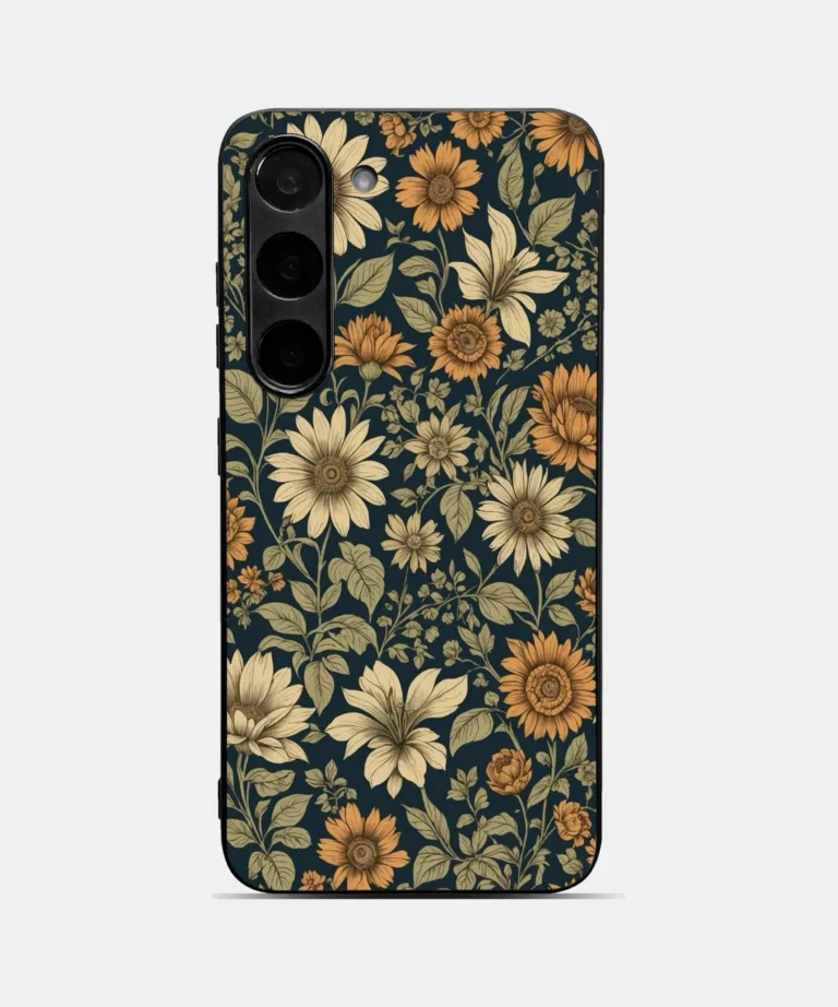 Vintage Floral Metal Case Cover for Samsung Galaxy A56