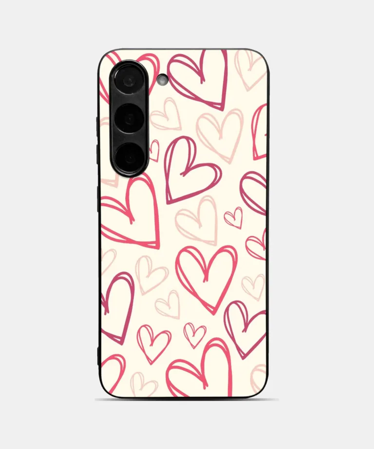 Outline Hearts Metal Case Cover for Samsung Galaxy A56