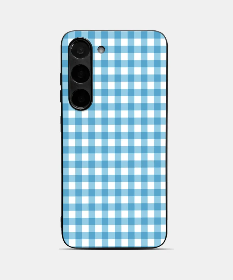 Sky Gingham Metal Case Cover for Samsung Galaxy A56