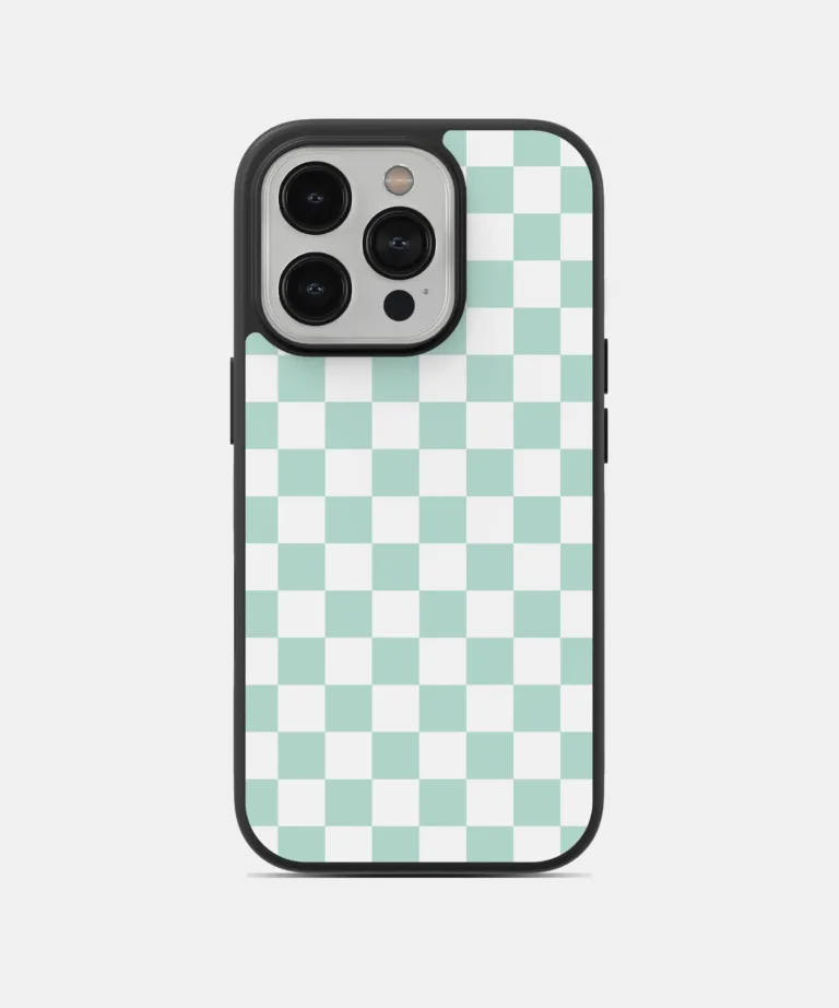Teal Check Magsafe Case Cover for iPhone 14 Pro Max