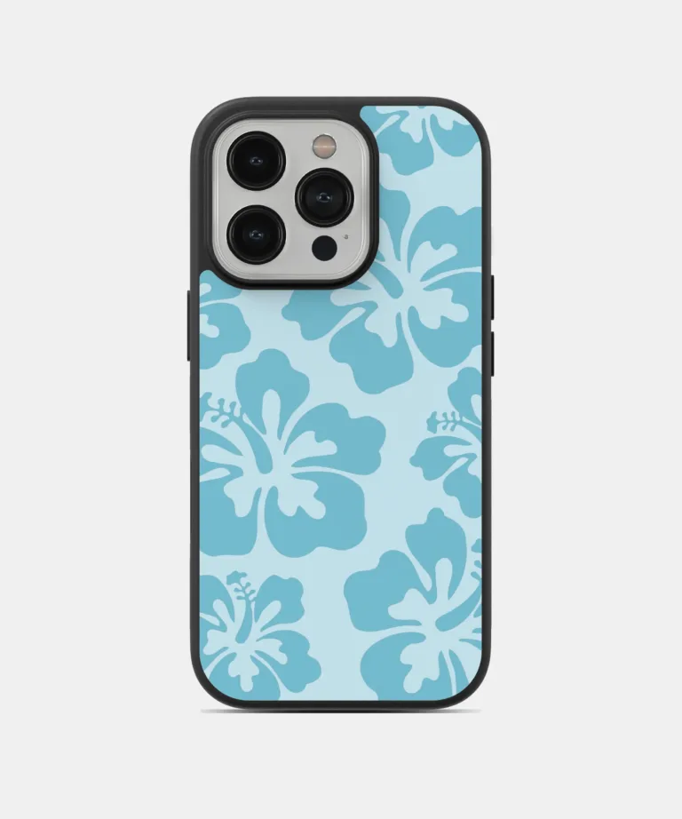 Aqua Hibiscus Magsafe Case Cover for iPhone 13 Pro Max
