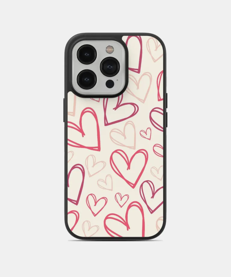 Outline Hearts Magsafe Case Cover for iPhone 14 Pro Max