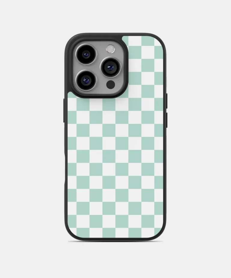Teal Check Magsafe Case Cover for iPhone 15 Pro Max