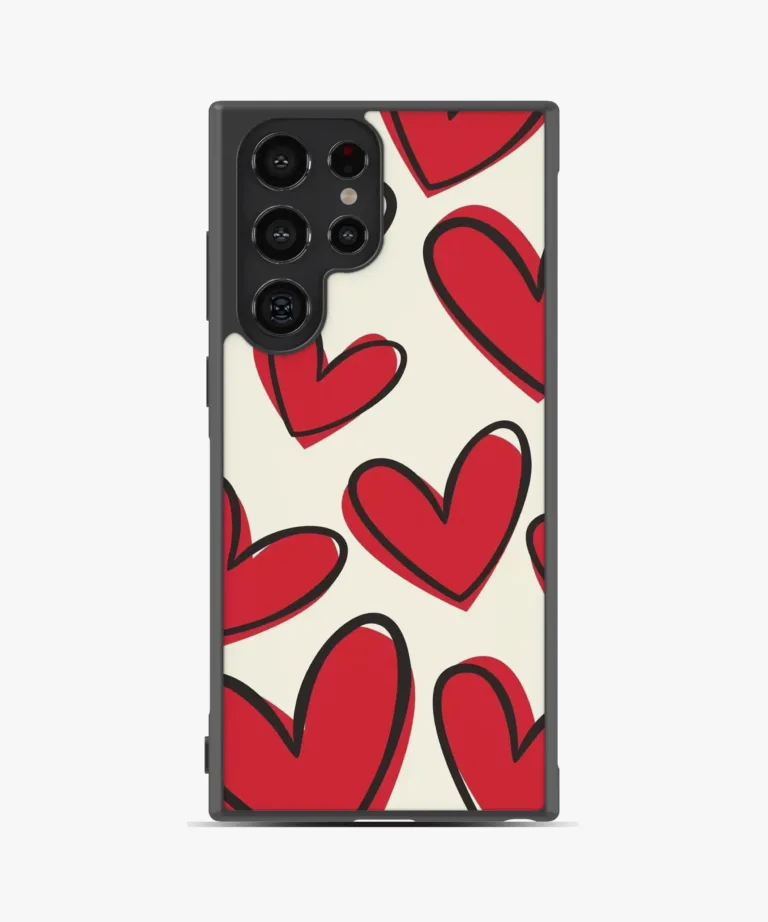 Red Motion Hearts Magsafe Case Cover for Samsung Galaxy S24 Ultra