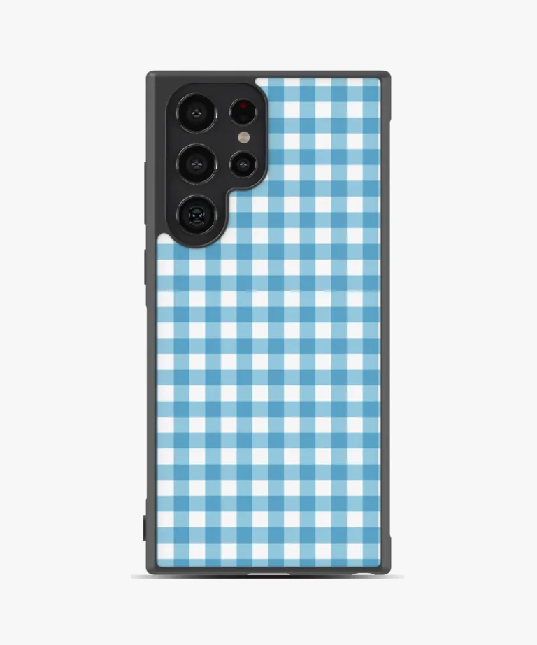 Sky Gingham Magsafe Case Cover for Samsung Galaxy S24 Ultra
