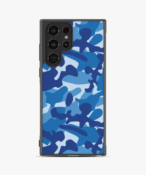 Blue Camo Magsafe Case Cover for Samsung Galaxy S23 Ultra