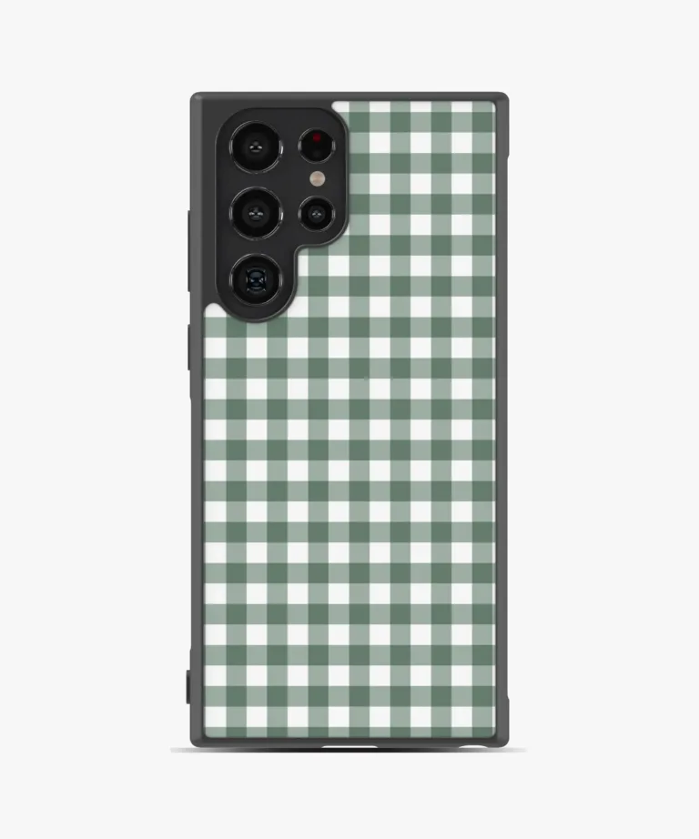 Green Gingham Magsafe Case Cover for Samsung Galaxy S23 Ultra