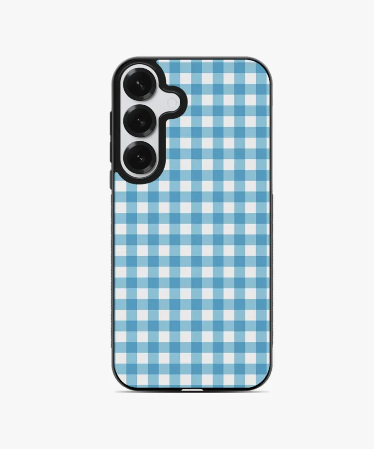 Sky Gingham Magsafe Case Cover for Samsung Galaxy S25 Plus