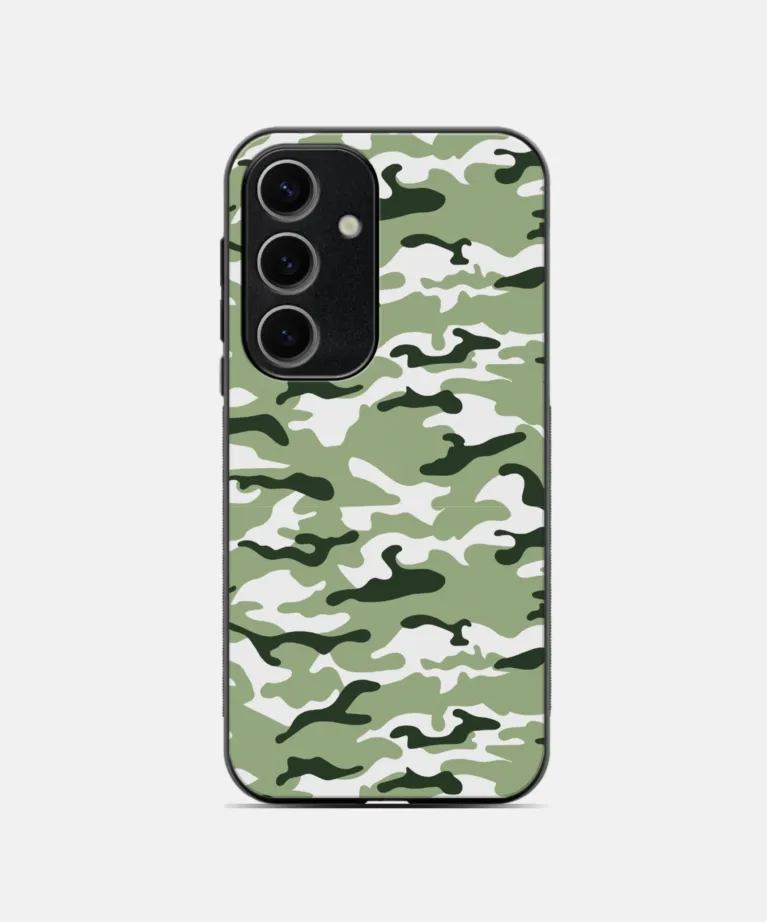 Green Camo Metal Case Cover for Samsung Galaxy A55
