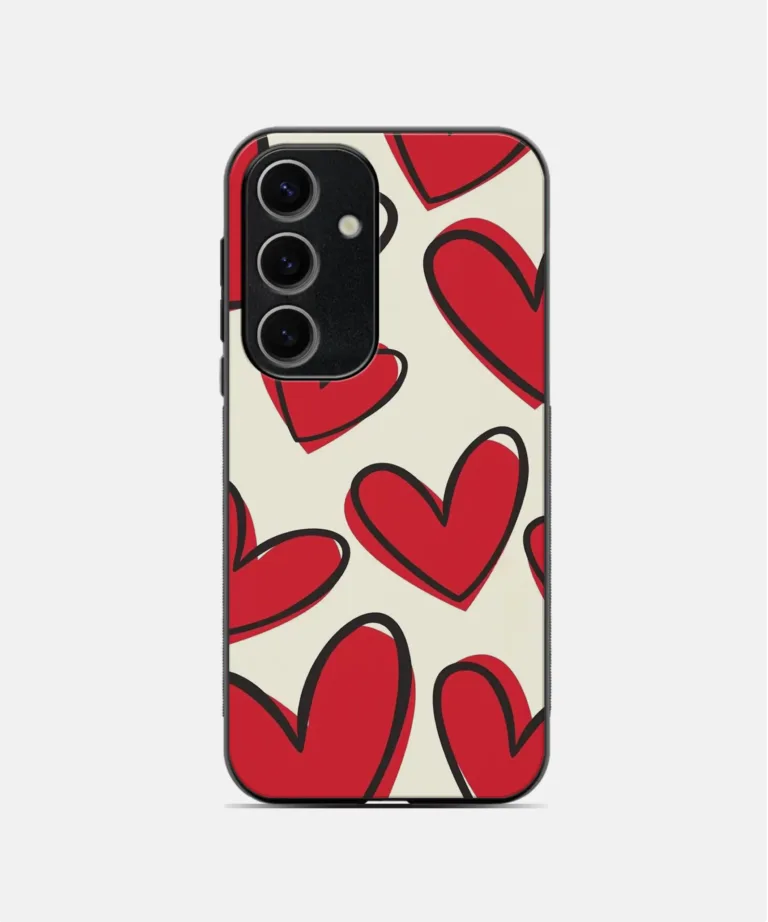 Red Hearts Metal Case Cover for Samsung Galaxy A55
