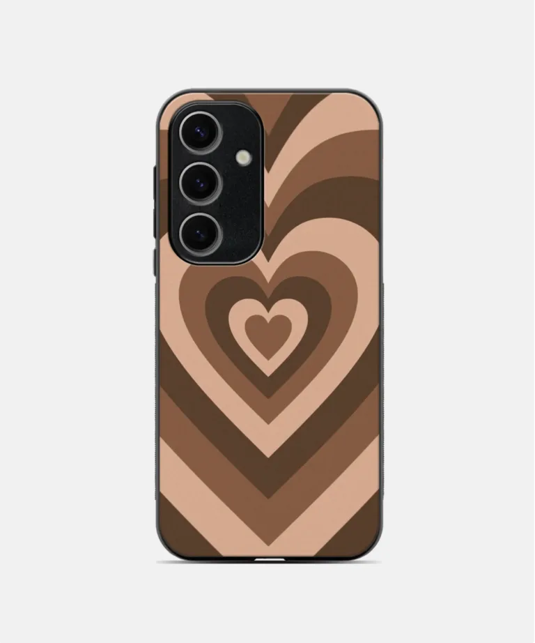 Mocha Hearts Metal Case Cover for Samsung Galaxy A55
