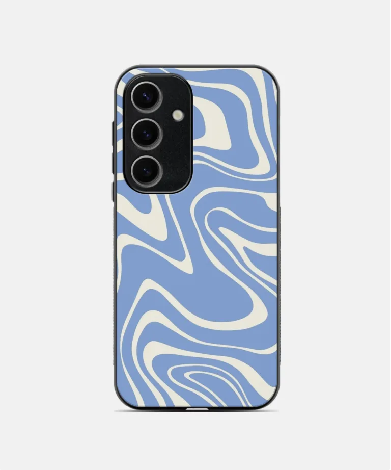 Blue Swirl Metal Case Cover for Samsung Galaxy A55