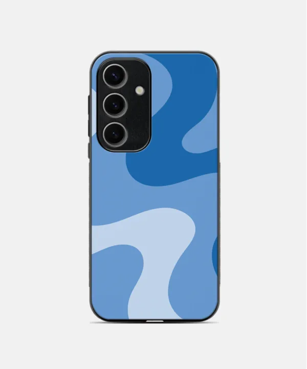 Blue Wavy Metal Case Cover for Samsung Galaxy A55