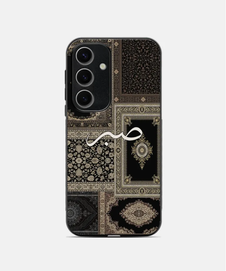 Sabr Black-Biege Persian Design Metal Case for Samsung Galaxy A55