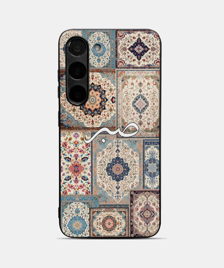 Sabr White-Biege Persian Design Metal Case for Samsung Galaxy A56