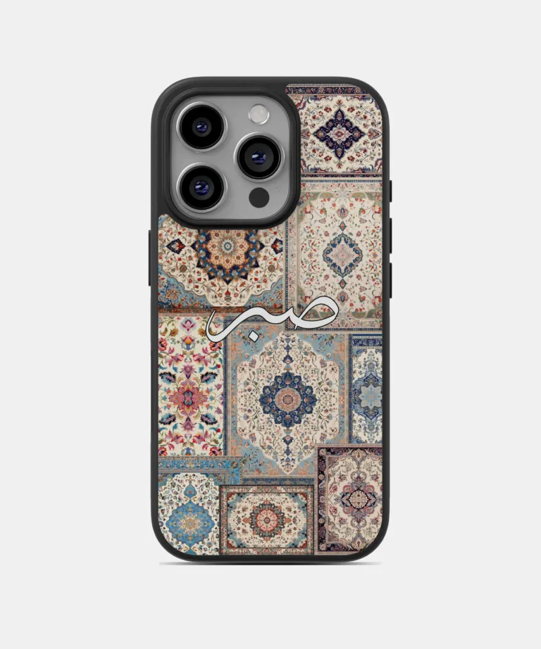 Sabr White-Biege Persian Design Magsafe Case for iPhone 15 Pro Max