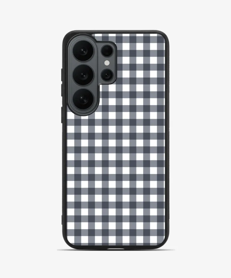 Charcoal Gingham Magsafe Case Cover for Samsung Galaxy S26 Ultra