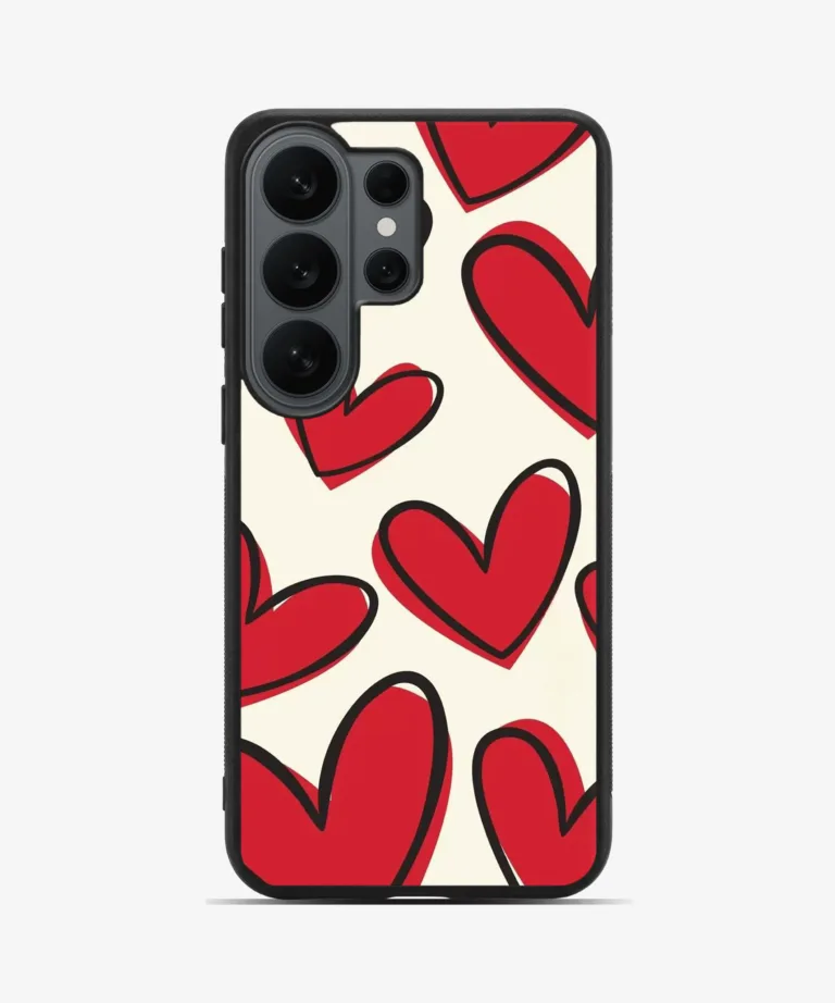 Red Motion Hearts Magsafe Case Cover for Samsung Galaxy S26 Ultra