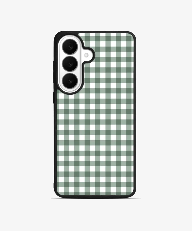 Green Gingham Magsafe Case Cover for Samsung Galaxy S26