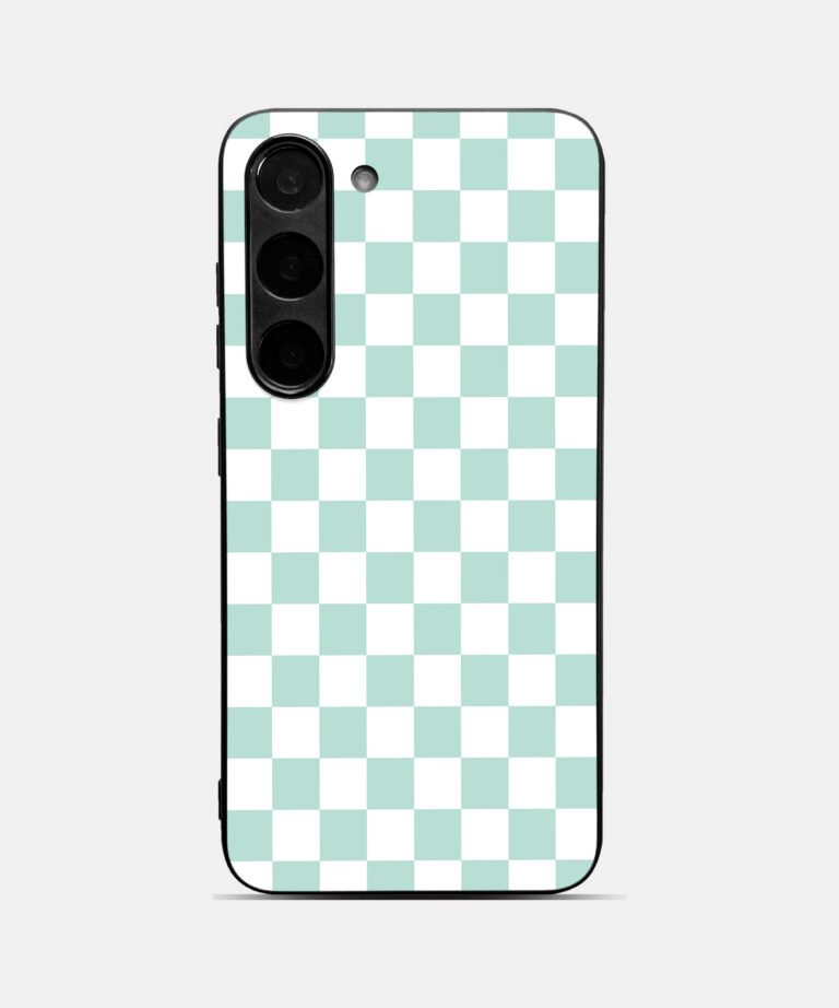 Teal Check Metal Case Cover for Samsung Galaxy A17/A16/A15